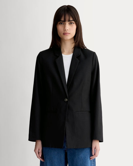 The Relaxed Blazer in Buttersmooth | Black