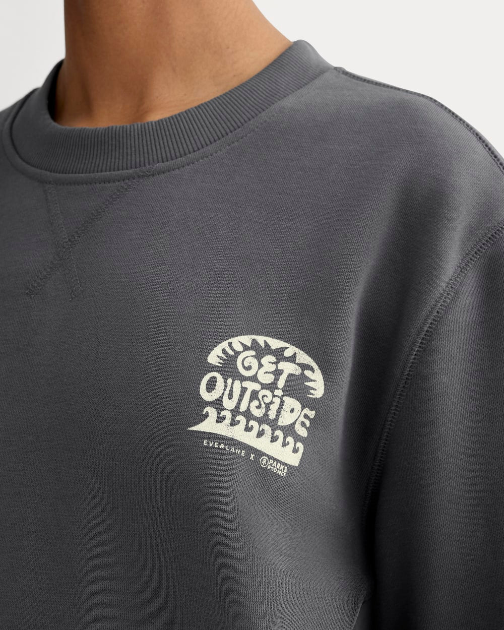 The Everlane x Parks Project French Terry Crew | Forged Iron / Natural