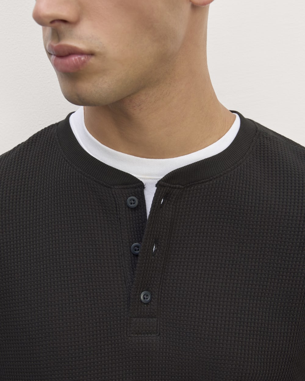 The Waffle Long-Sleeve Henley | Black