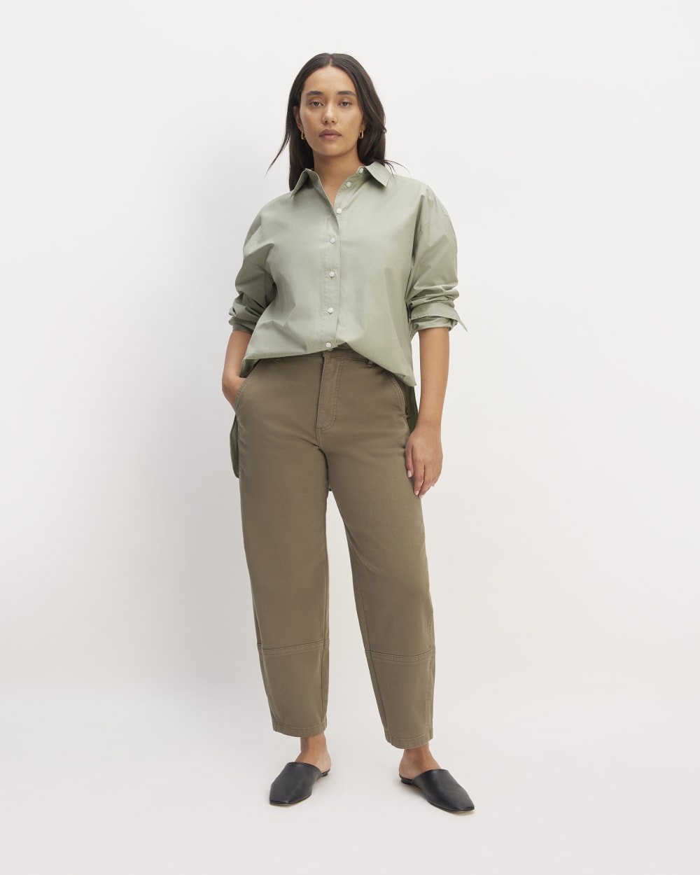 The Supima® Cotton Boyfriend Shirt | Sage Green