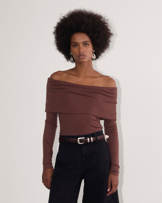 The Off-the-Shoulder Top in Butterluxe | Dark Mahogany