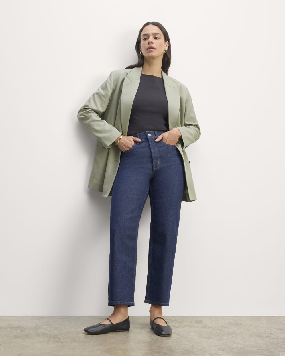 The Double-Breasted Blazer in Buttersmooth | Seagrass
