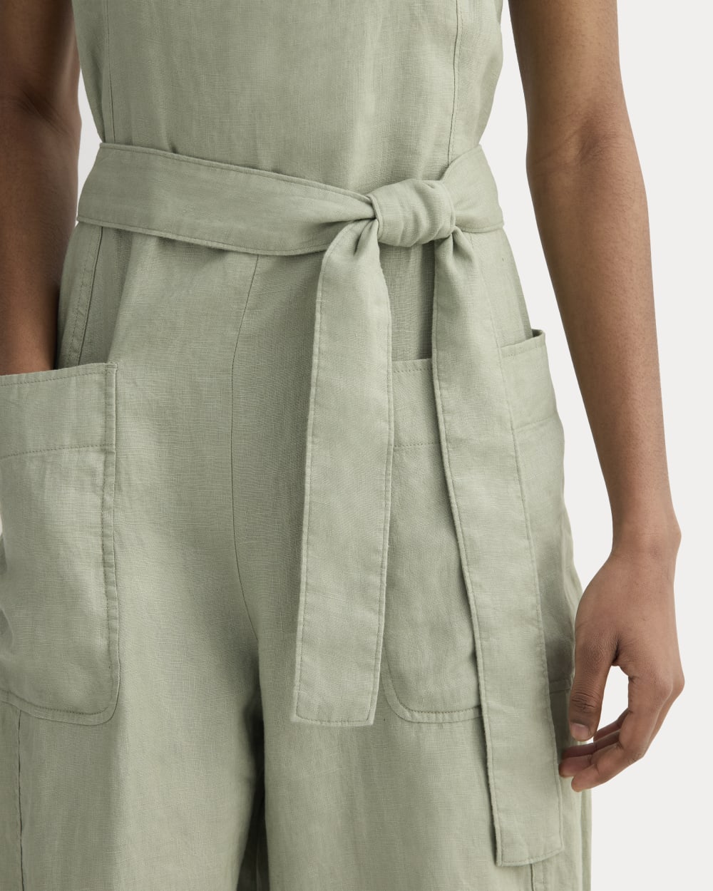 The Utility Coverall in Linen | Seagrass