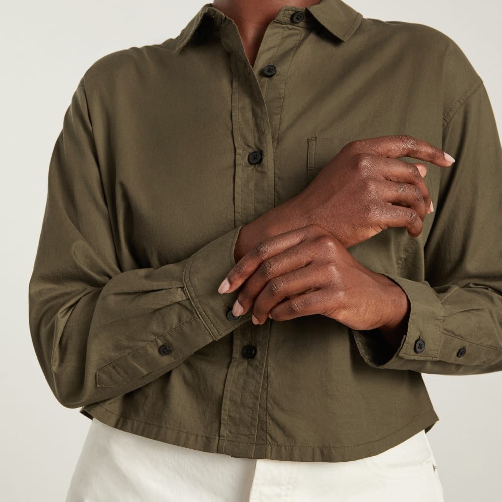 The Way-Short Shirt in Silky Cotton | Beech
