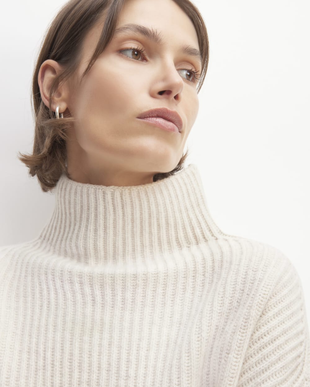 The Felted Merino Funnel-Neck Pullover | Heathered Oat