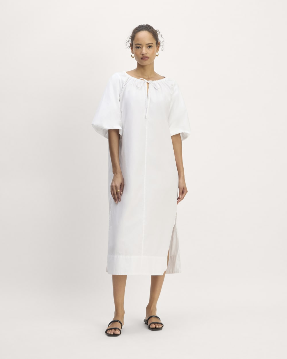 The Supima® Puff-Sleeve Dress | White