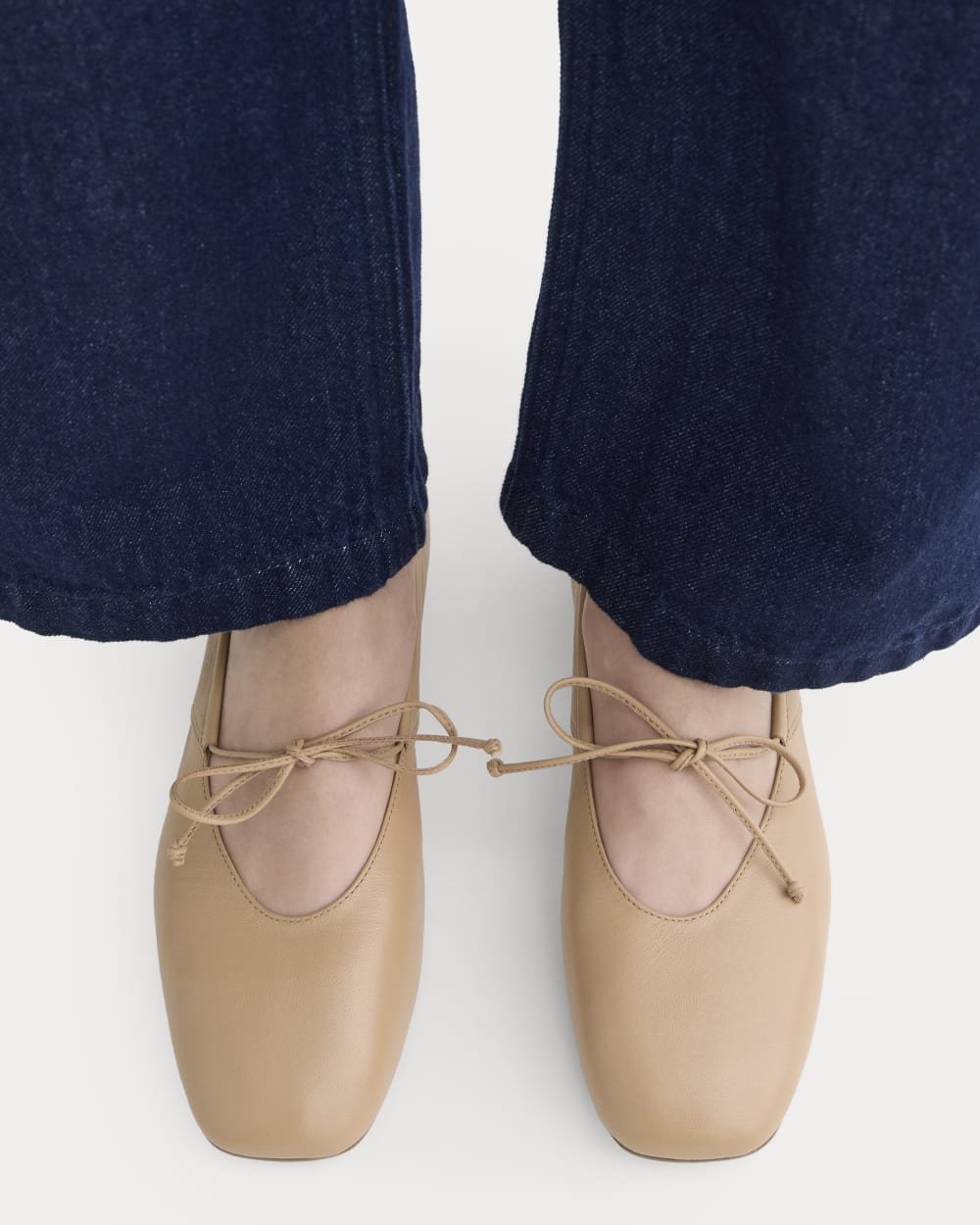 Leather Keyhole Flat | Blush Tan
