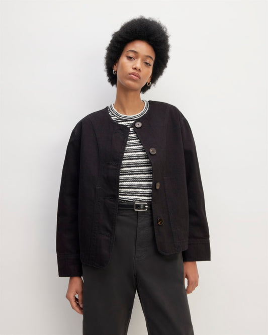 The Denim Barrel Jacket | Black