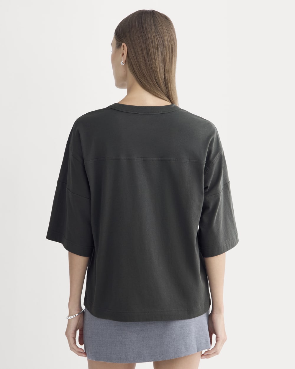 Oversized Varsity Tee in Essential Cotton | Washed Black