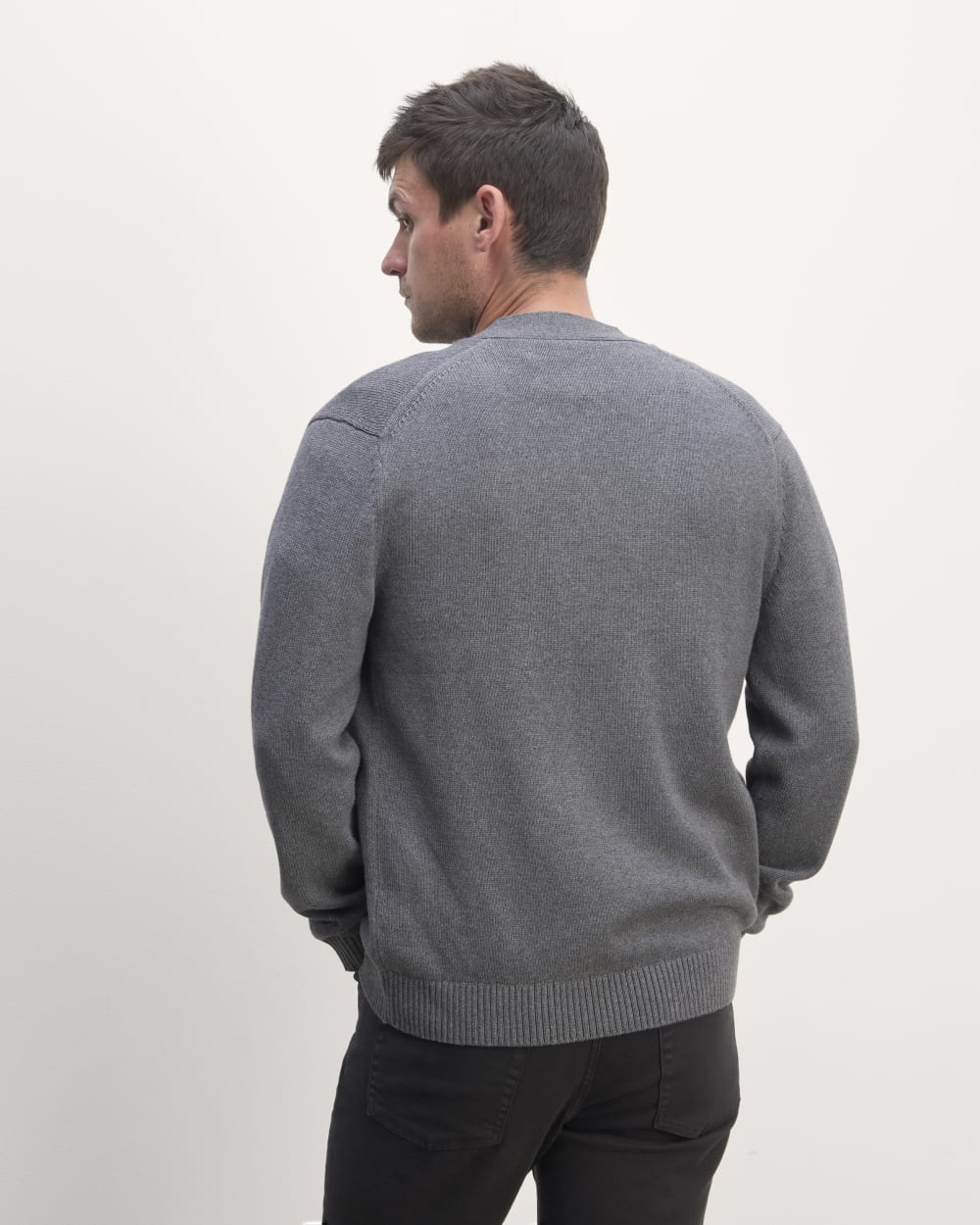 The Classic Cardigan in Everyday Cotton | Heathered Charcoal