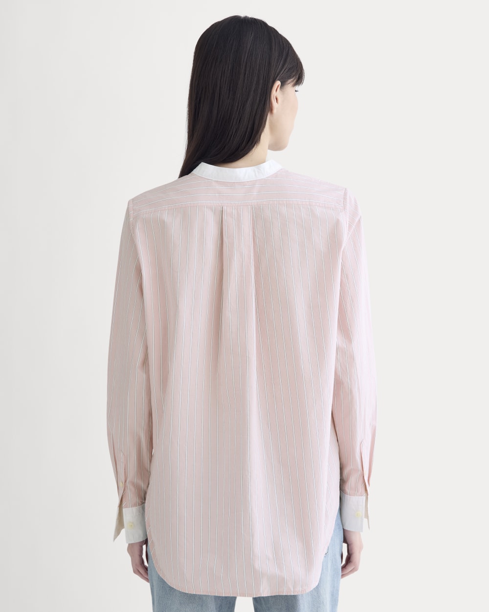 The Oversized Shirt in Ultrasoft Cotton | Pink / White