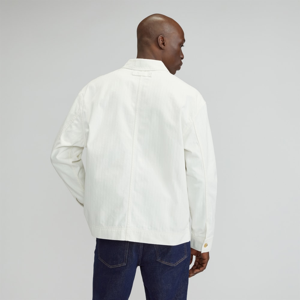 The Organic Cotton Herringbone Utility Jacket | Bone