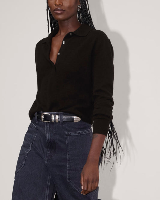 The Classic Polo in Cashmere | Black