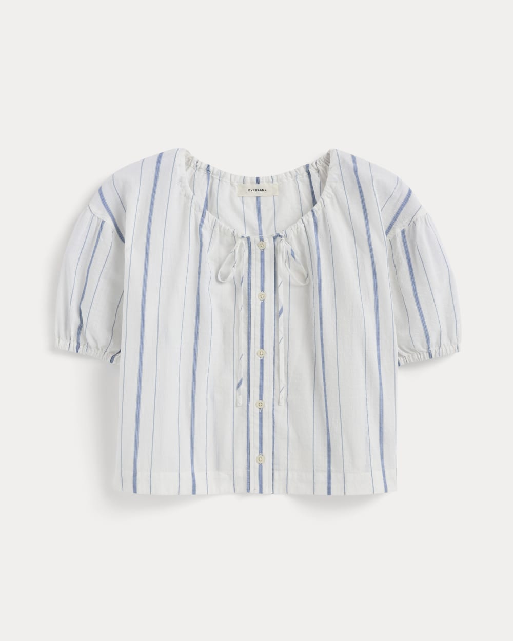 The Gauze Button-Up | Bone / Dutch Blue