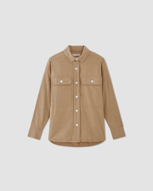 The Classic Cotton Flannel Shirt | Heathered Dark Khaki