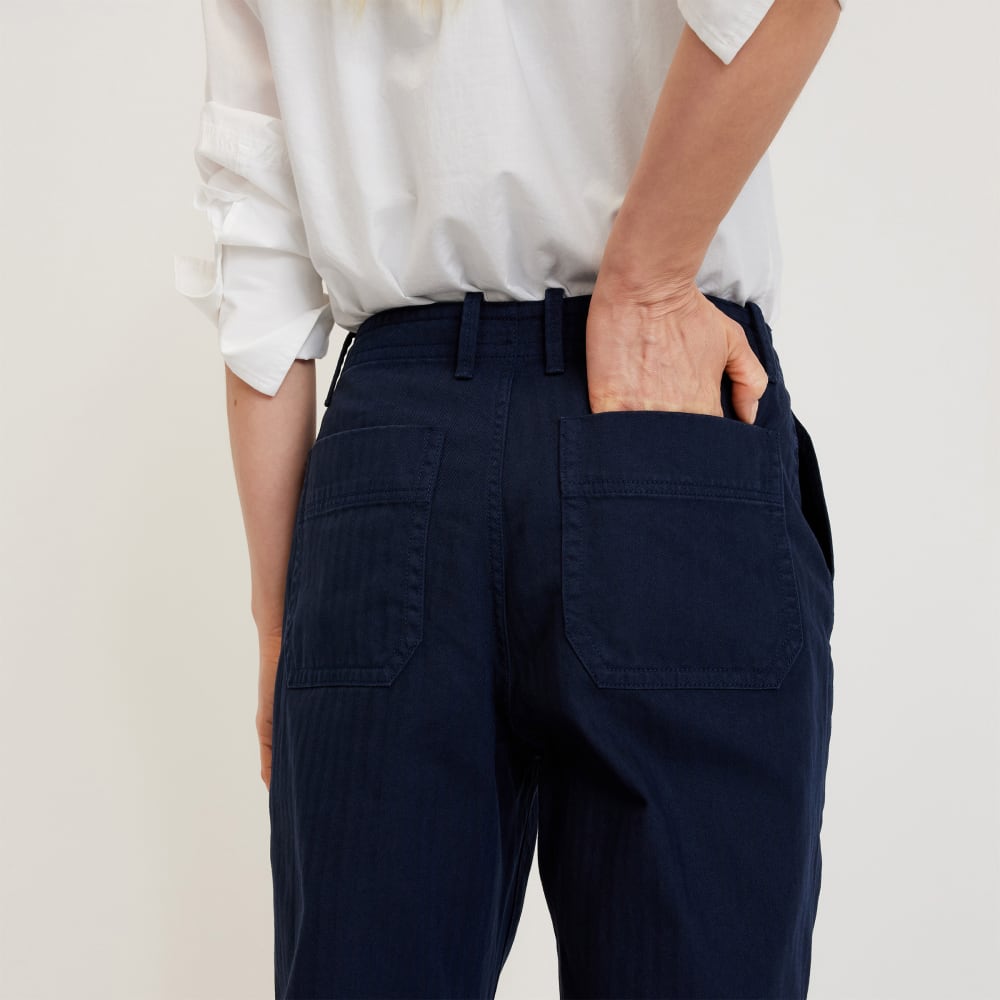The Organic Cotton Herringbone Pant | Navy