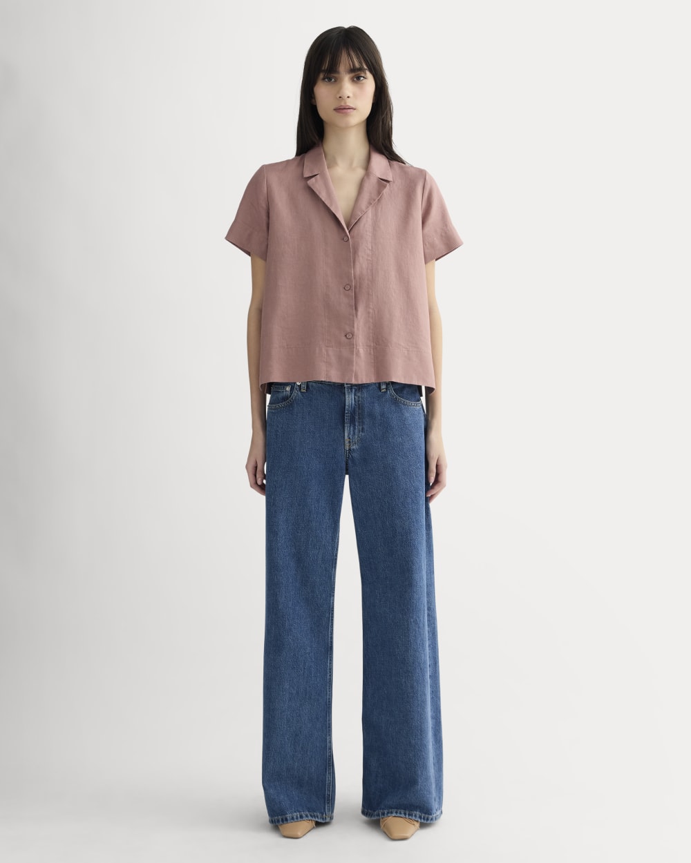 The Notch Shirt in Linen | Rose Dusk