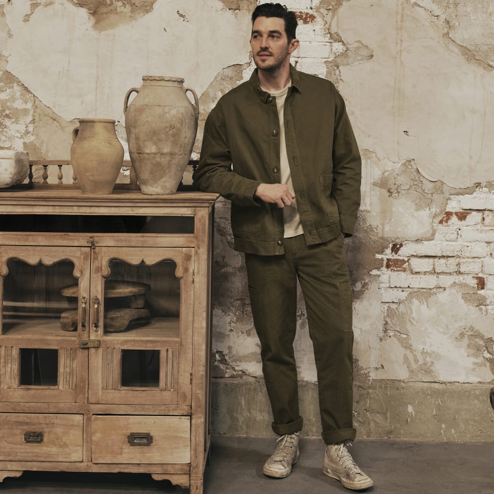 The Organic Cotton Herringbone Refined Cargo | Beech