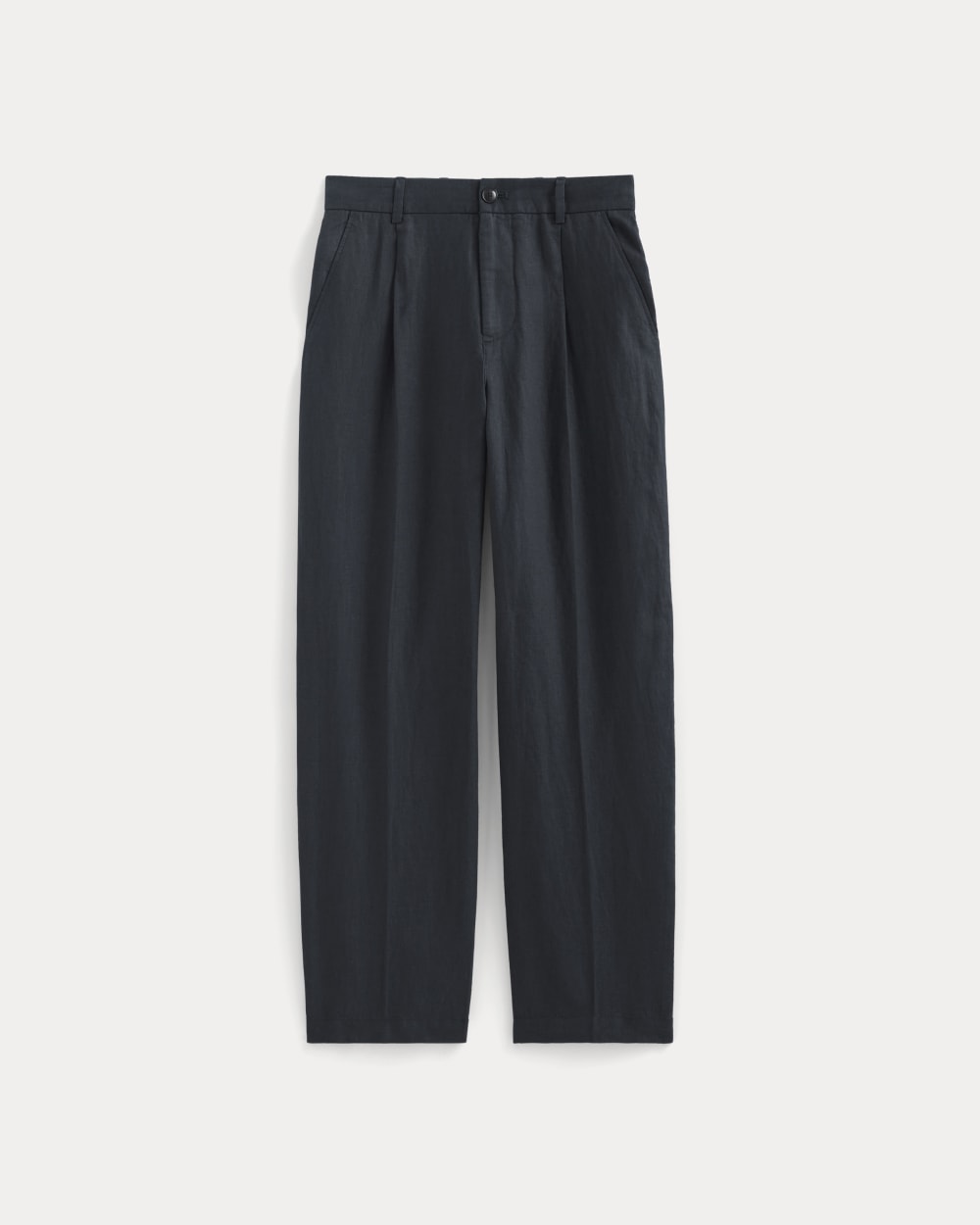 The Linen Pleated Trouser | Navy