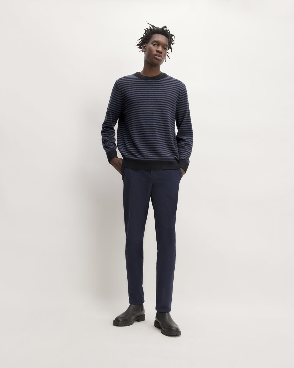The Grade-A Cashmere Crew | Indigo / Dark Navy