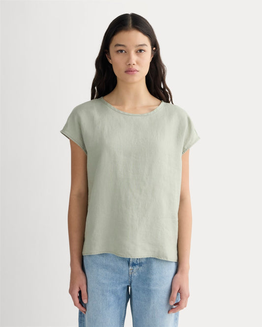 The Muscle Top in Linen | Seagrass