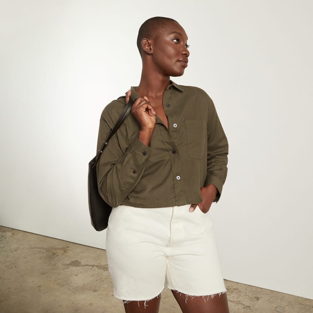The Way-Short Shirt in Silky Cotton | Beech