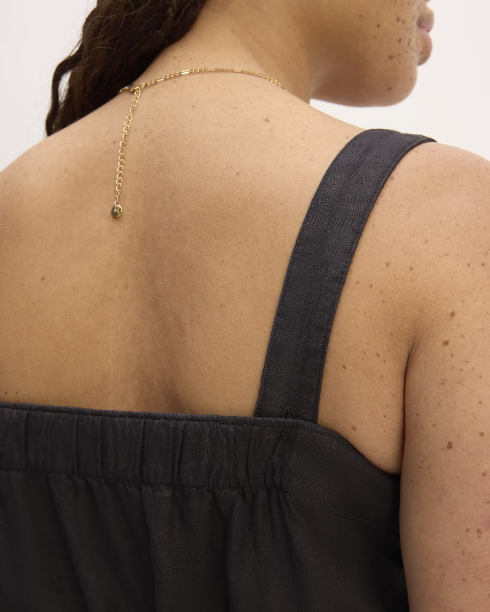 The Linen Side-Button Jumpsuit | Black