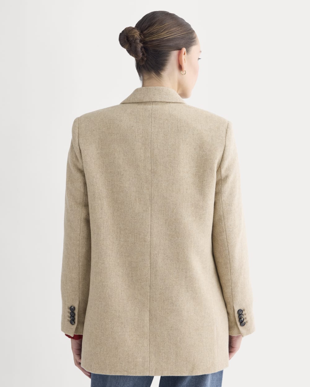 The Oversized Blazer in Wool | Taupe Herringbone