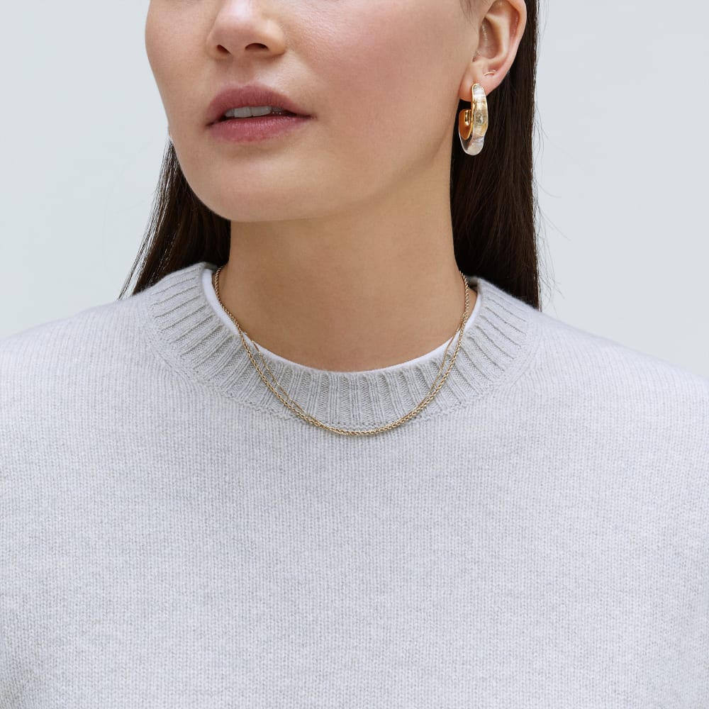 The Everyone Cashmere Crew | Pale Heather Grey