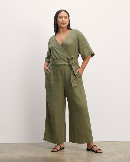 The Wrap Jumpsuit in Linen | Kalamata