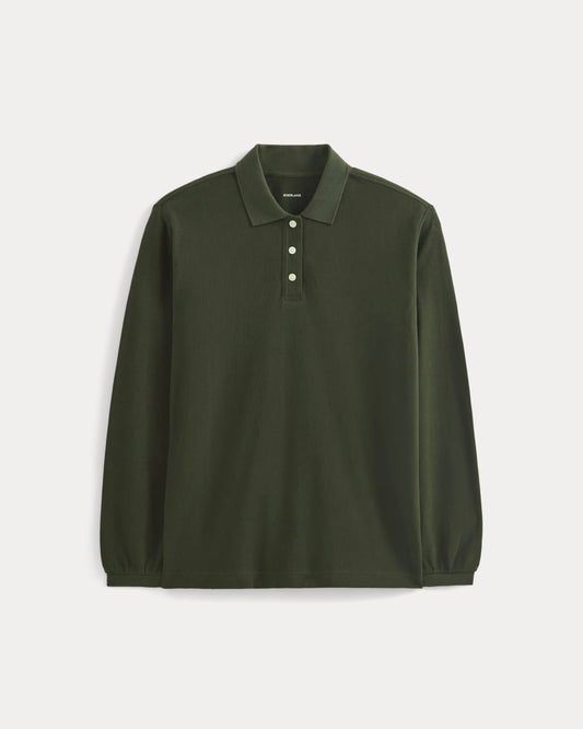 Oversized Pique Polo | Dark Green
