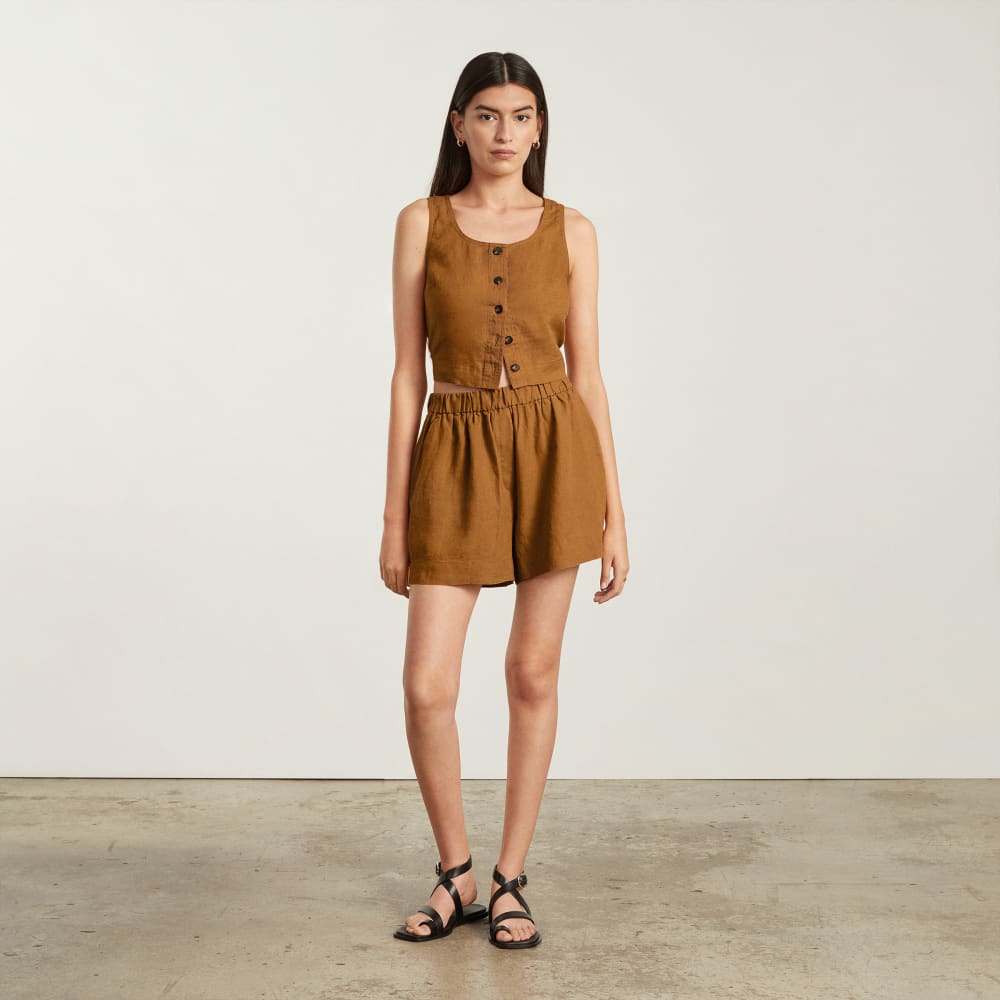 The Linen Boxer Short | Tawny Brown
