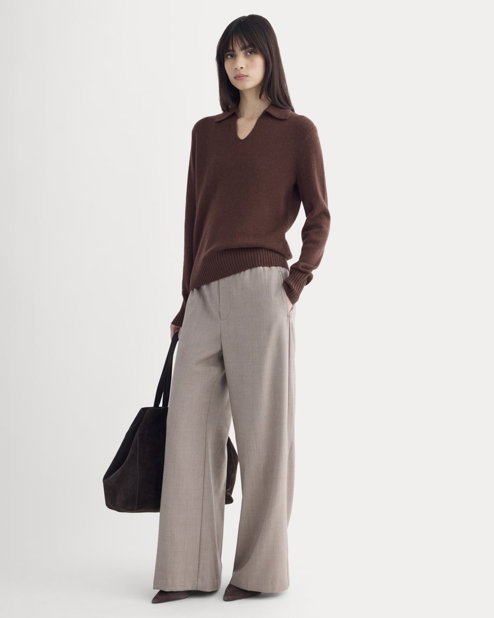Cashmere Polo Sweater | Dark Mahogany