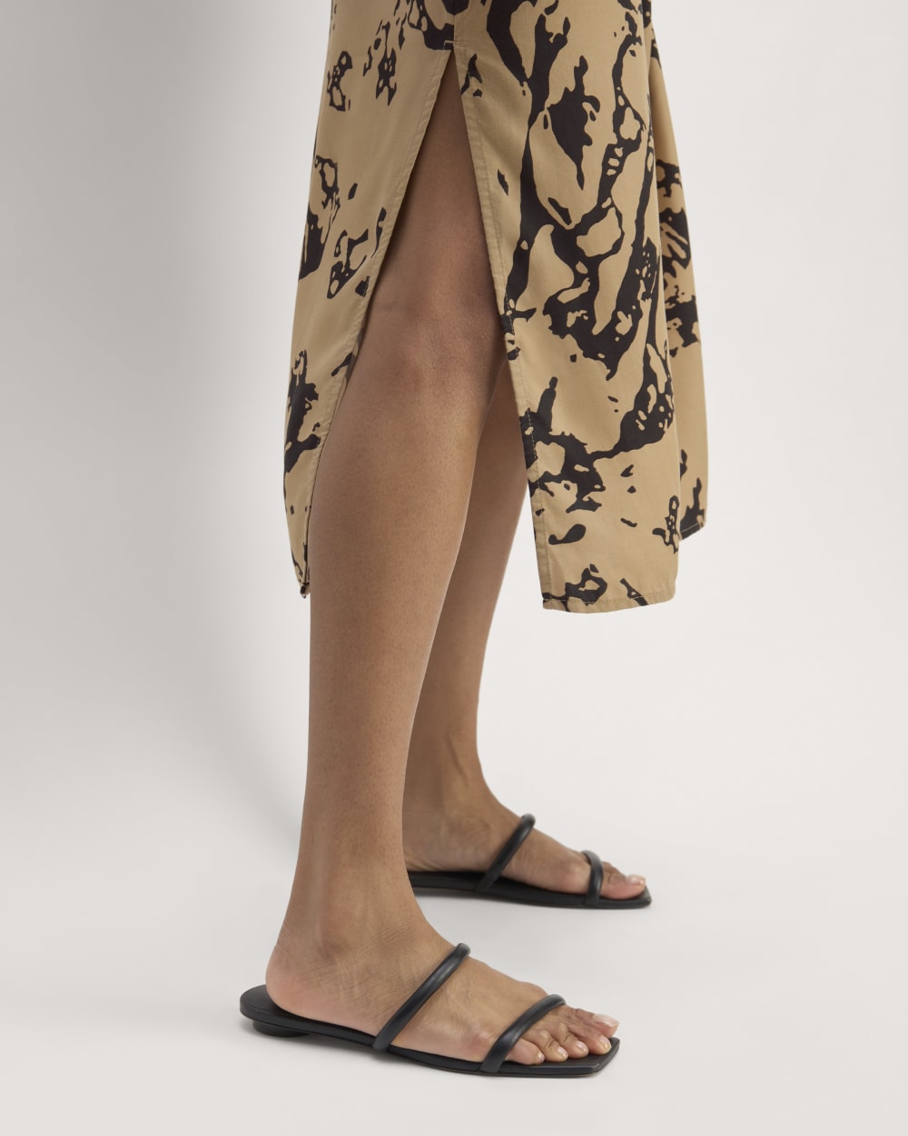 The TENCEL™ Midi Slip Dress | Black / Cornstalk Abstract