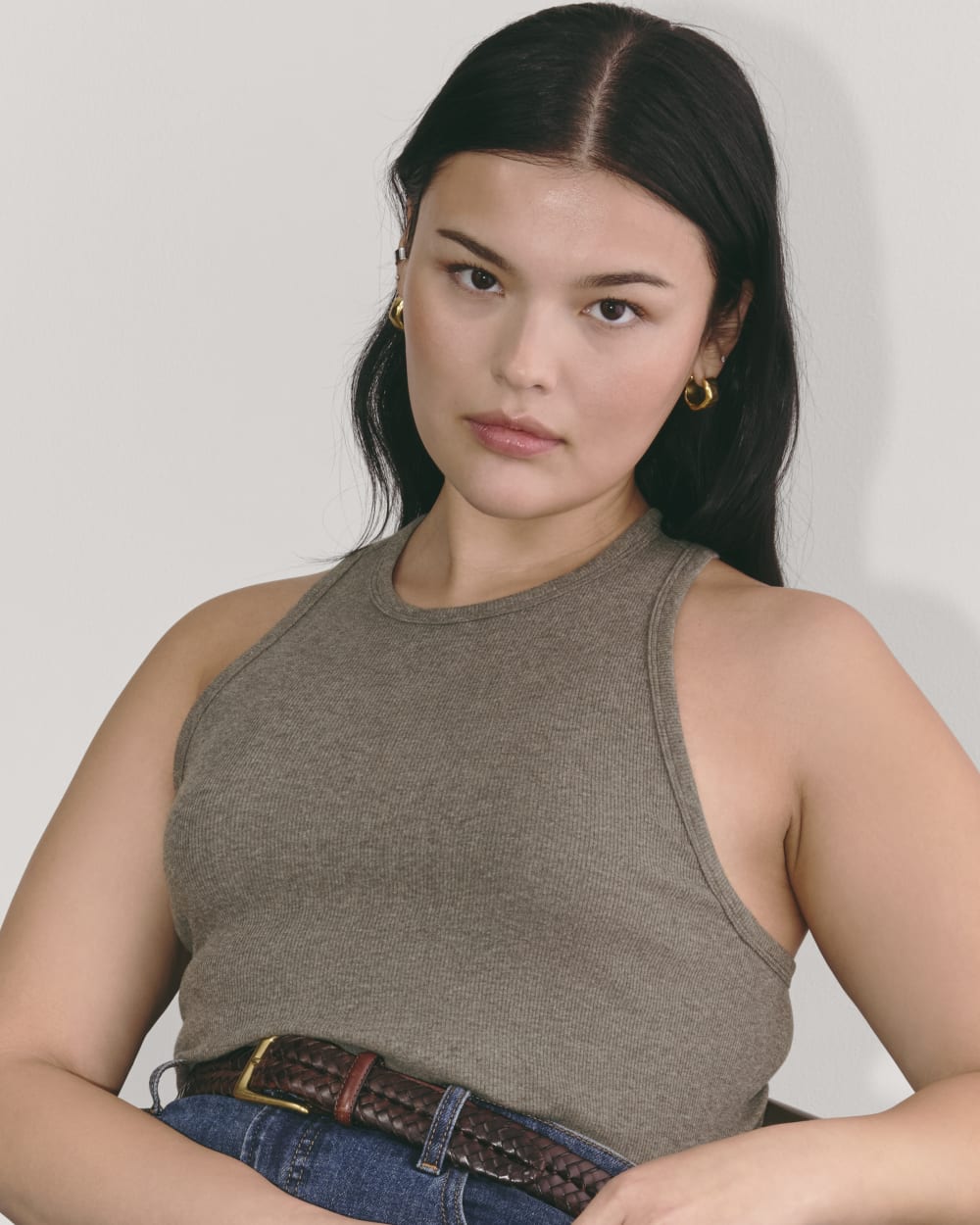 The Luxe Rib Racerback Tank | Heathered Fatigue