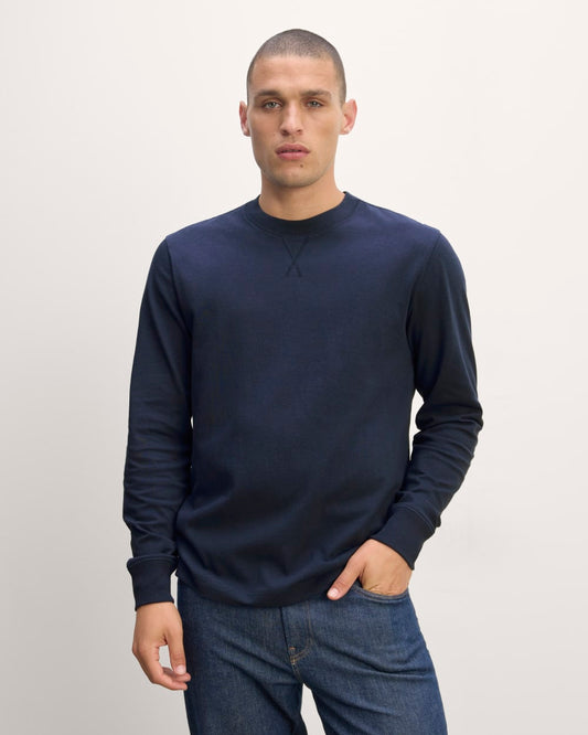 The Premium-Weight Relaxed Crew | Navy