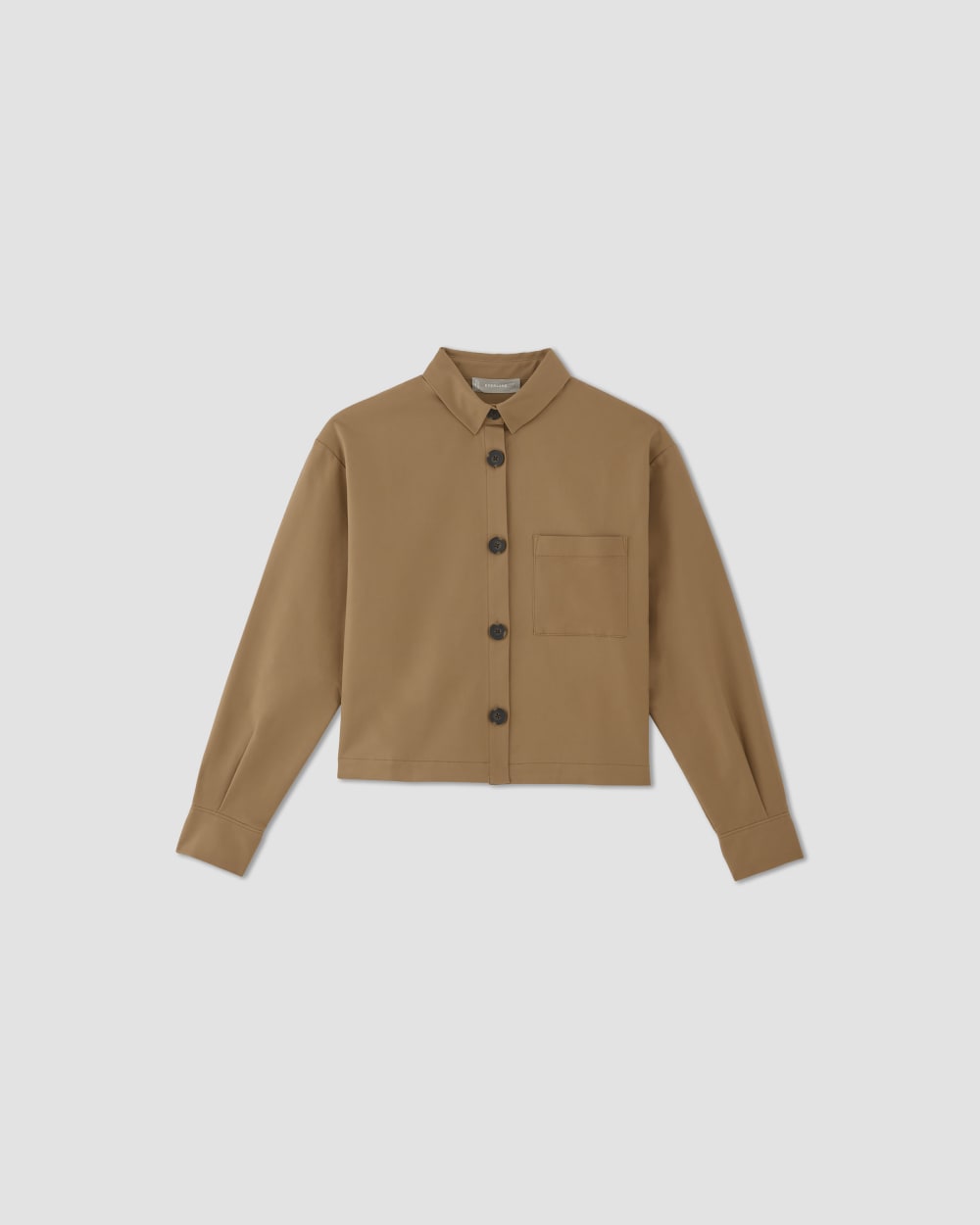 The Structured Cotton Cropped Shirt | Toasted Coconut