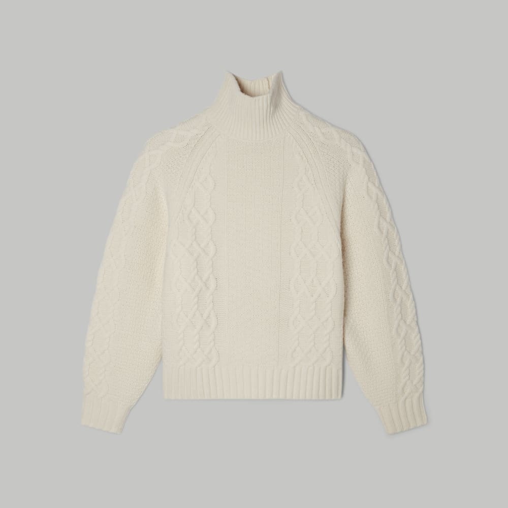 The Felted Merino Cable Sweater | Bone