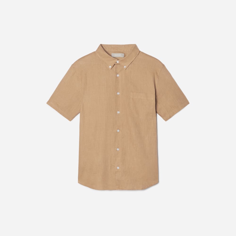 The Classic Short-Sleeve Shirt in Linen | Iced Coffee