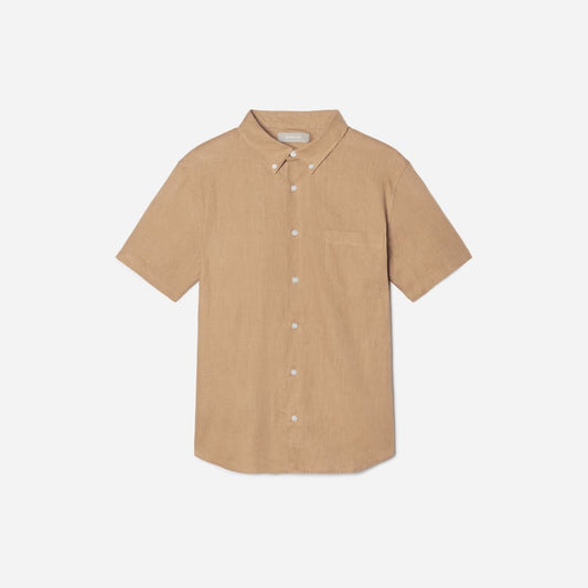 The Classic Short-Sleeve Shirt in Linen | Iced Coffee