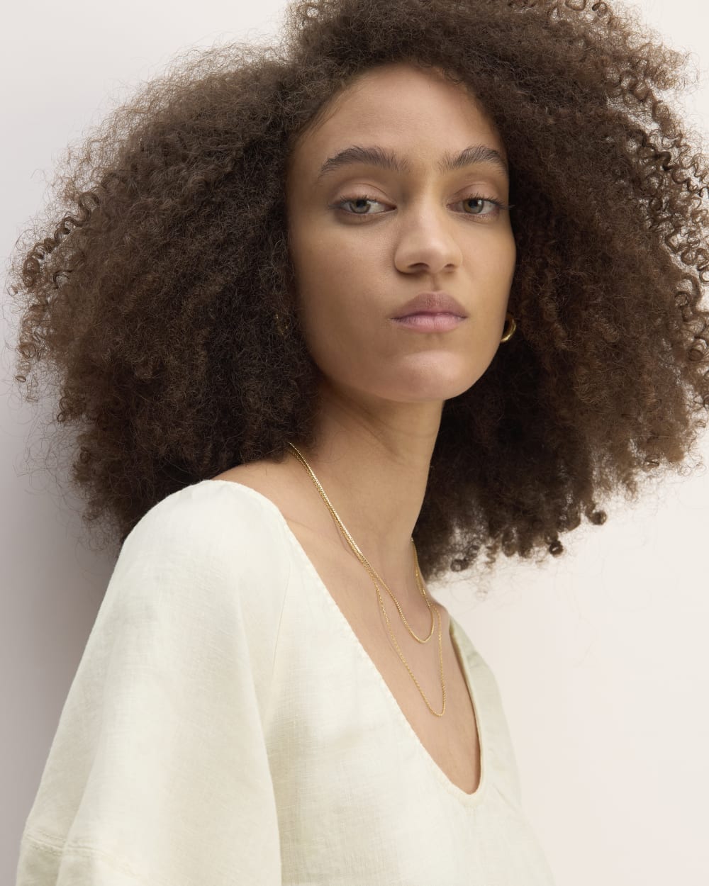 The Scoop Top in Linen | Bone