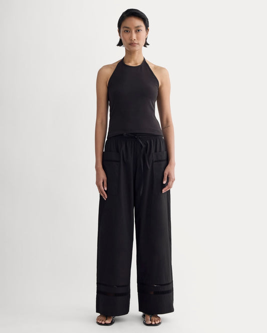 The Lace Trim Pant | Black