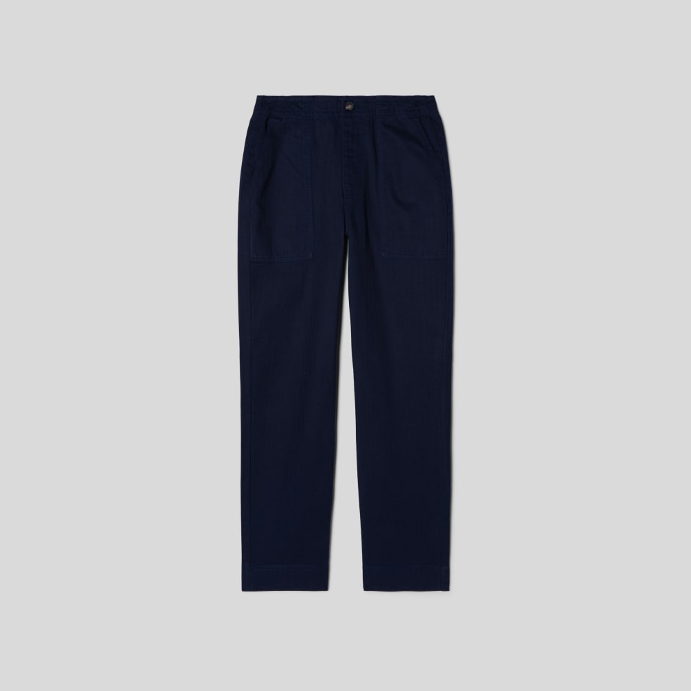 The Organic Cotton Herringbone Pant | Navy