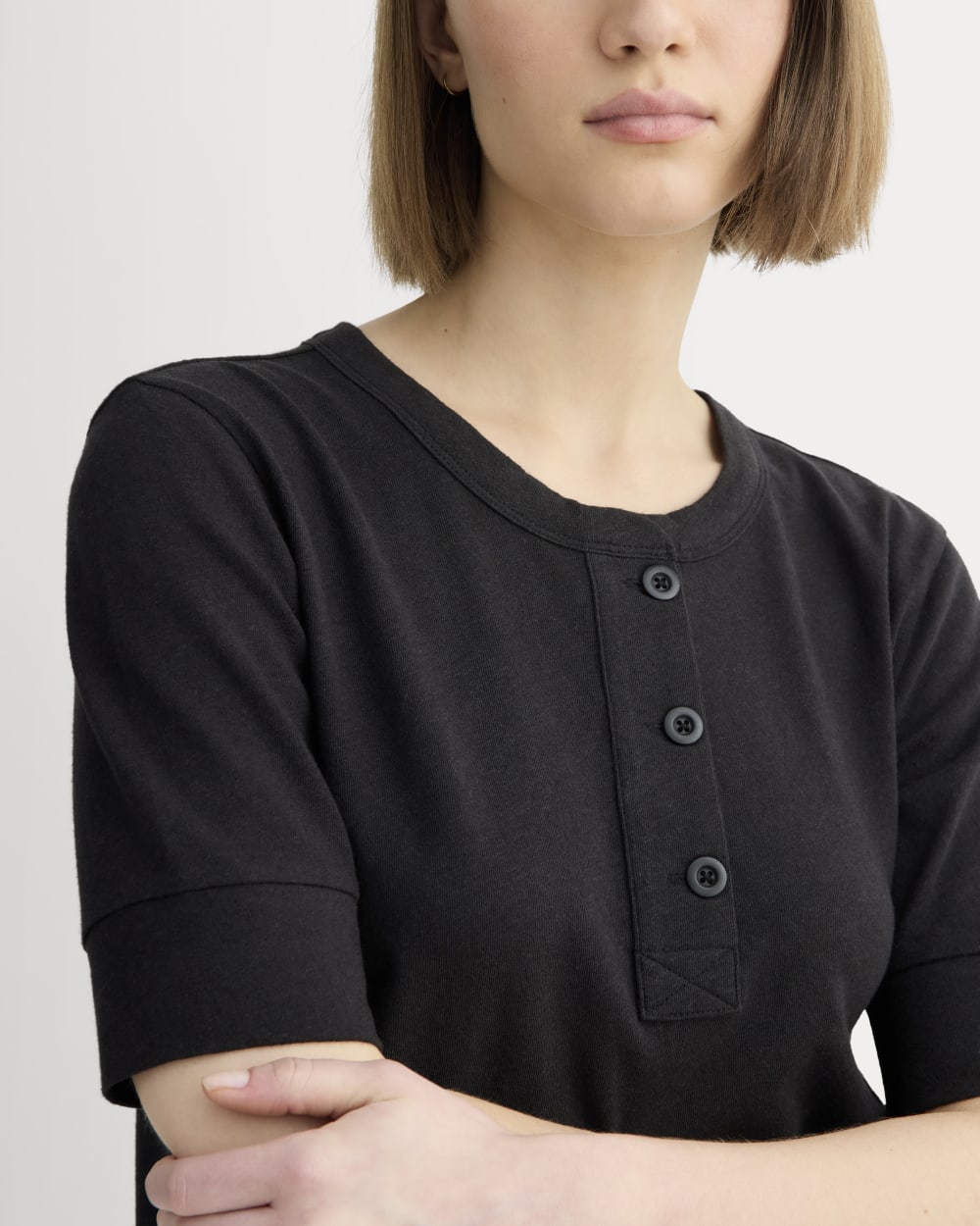 The Henley in Cotton Linen | Black