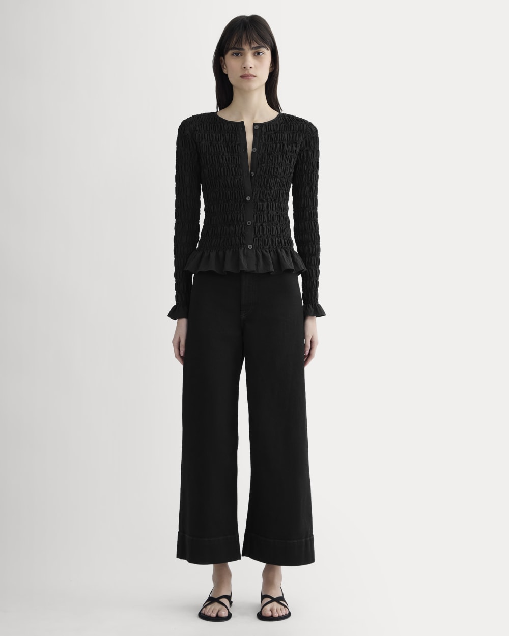 The Smocked Cardigan | Black