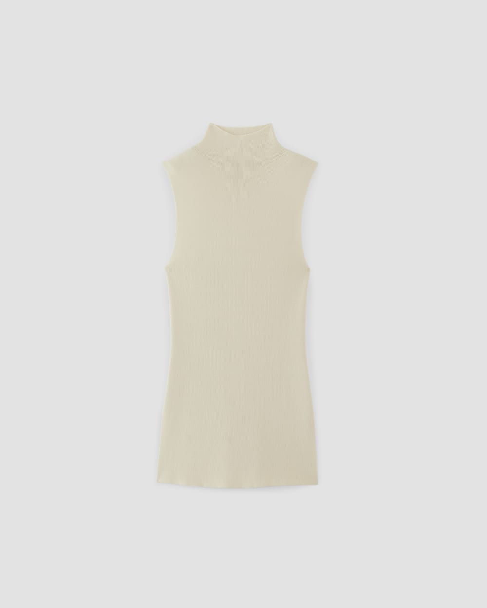 The Viscose Mock Neck Top | Beige