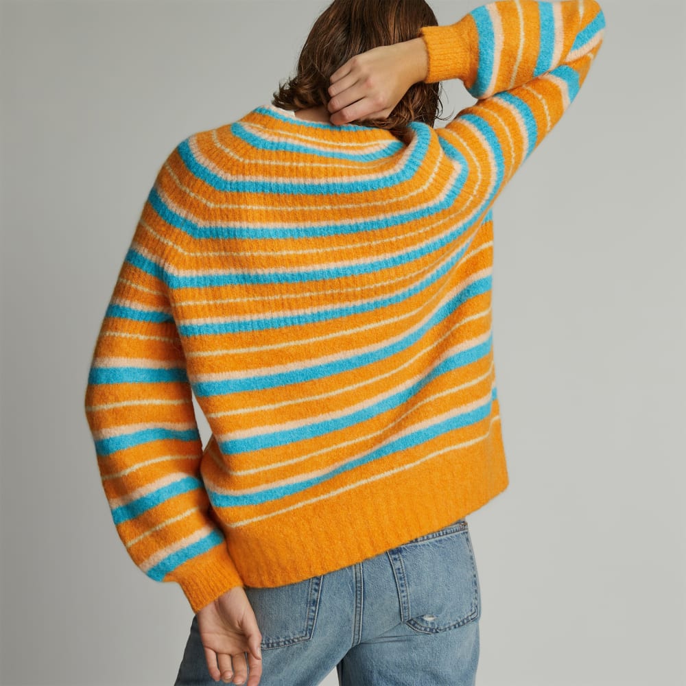 The SuperFuzz Alpaca Oversized Crew | Turmeric Stripe