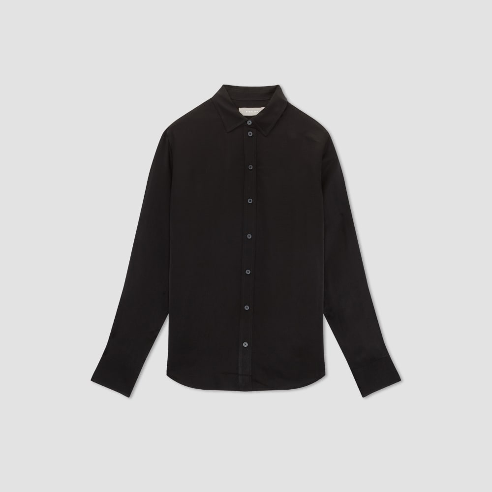 The Satin Relaxed Shirt | Black