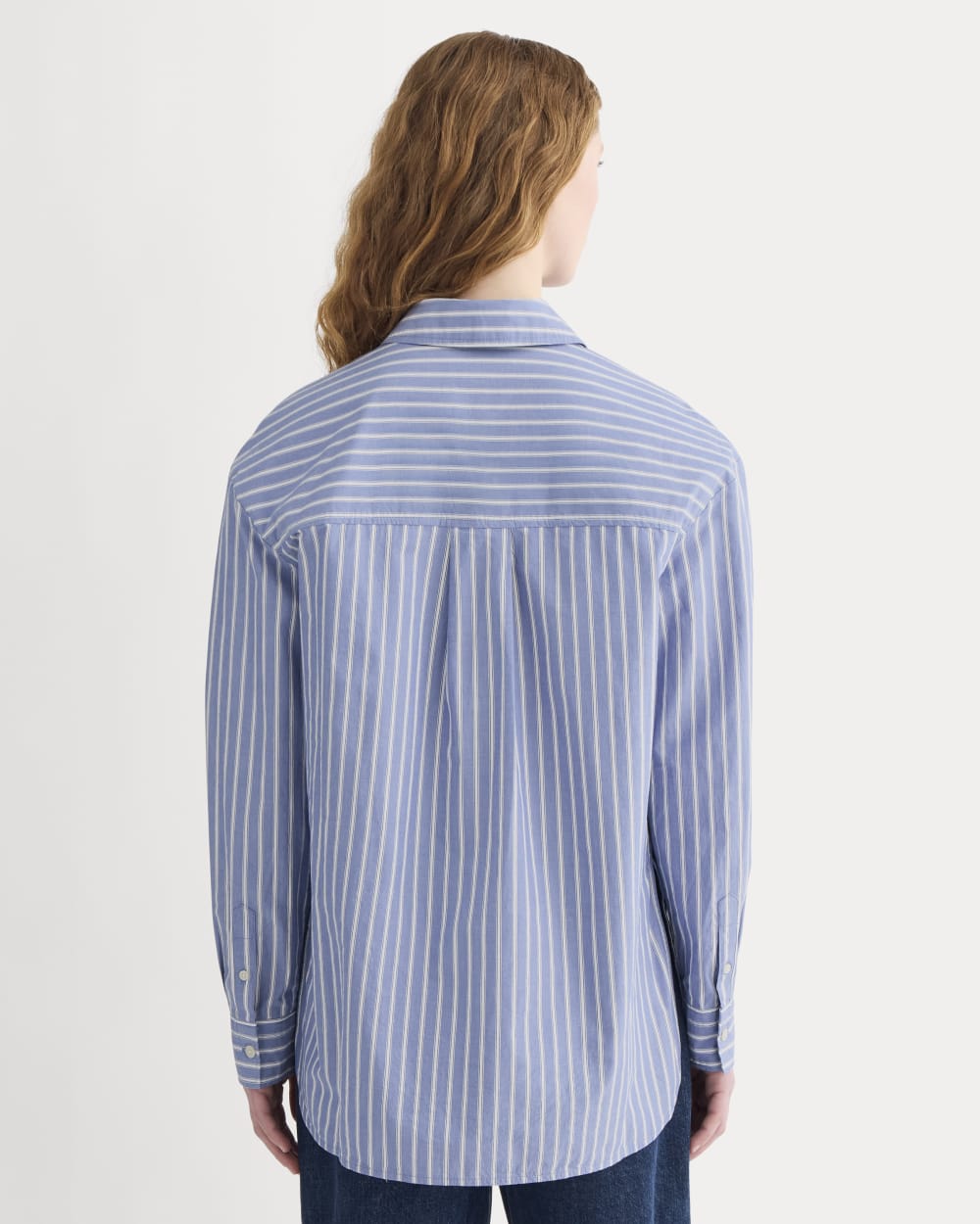 The Boyfriend Shirt in Ultrasoft Cotton | Dutch Blue / Bone