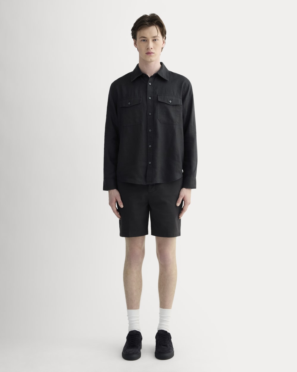 The Linen Utility Shirt | Black